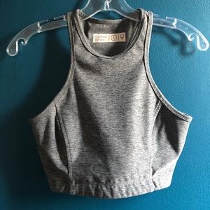 outdoor voices athena crop top in charcoal